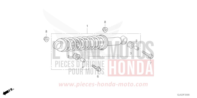 COUSSIN ARRIERE de CRF50F EXTREME RED (R292) de 2022