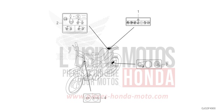 ETIQUETTE DE PRECAUTIONS de CRF50F EXTREME RED (R292) de 2022