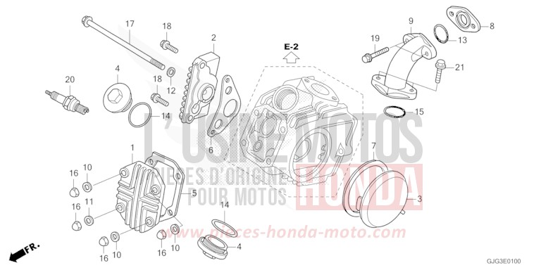 COUVERCLE DE CULASSE de CRF50F EXTREME RED (R292) 2023