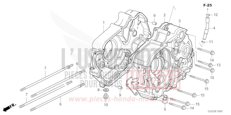 CARTER MOTEUR de CRF50F EXTREME RED (R292) 2023