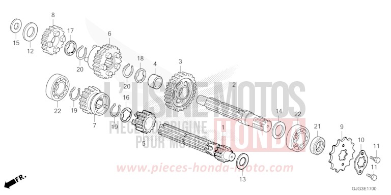 BOITE DE VITESSES de CRF50F EXTREME RED (R292) 2023