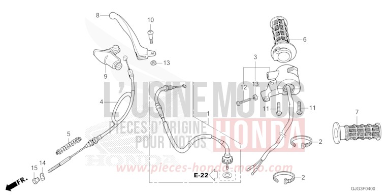 LEVIER DE GUIDON/COMMUTATEUR/CABLE de CRF50F EXTREME RED (R292) 2023