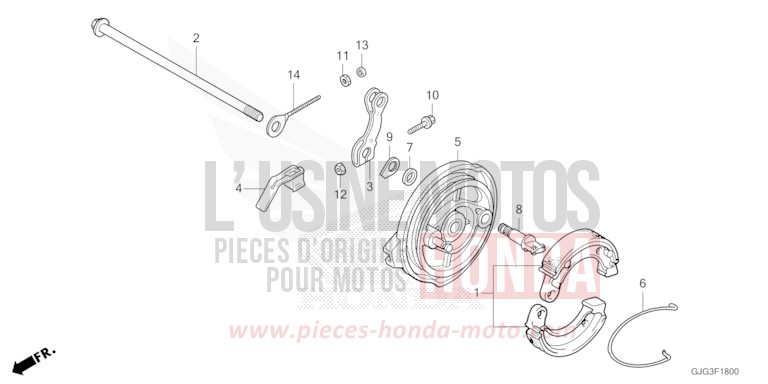 PANNEAU DE FREIN ARRIERE de CRF50F EXTREME RED (R292) 2023