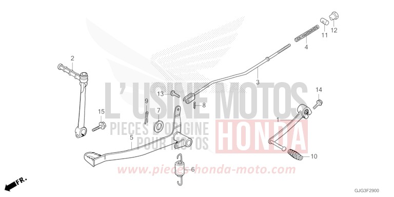 PEDALE DE FREIN/BIE. DE DEMARREUR DE KICK de CRF50F EXTREME RED (R292) 2023