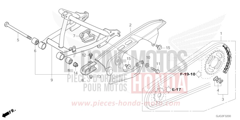 BRAS OSCILLANT de CRF50F EXTREME RED (R292) 2023
