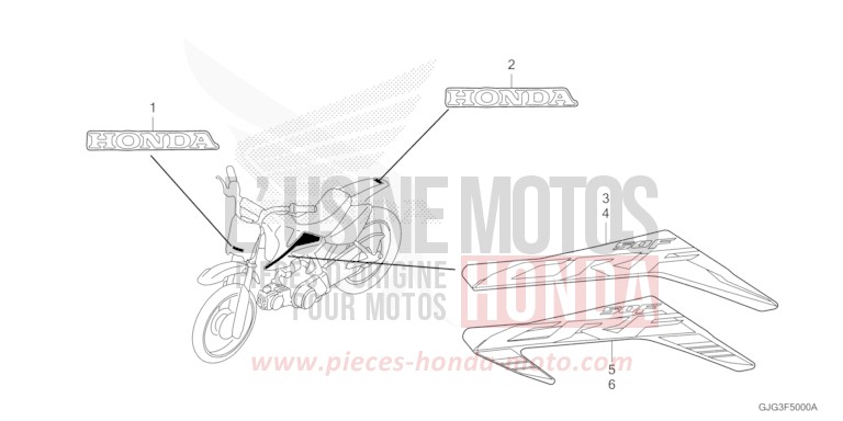 MARQUE/RAYURE de CRF50F EXTREME RED (R292) 2023
