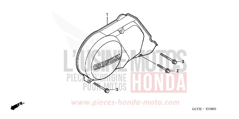 PANNEAU CARTER-MOTEUR G. de CRF70F EXTREME RED (R292) de 2004