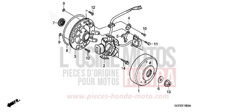 GENERATRICE de CRF70F EXTREME RED (R292) de 2004