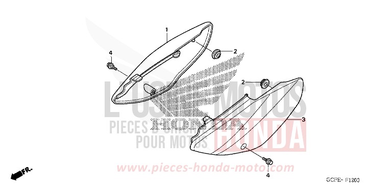 COUVERCLE LATERAL de CRF70F EXTREME RED (R292) de 2004
