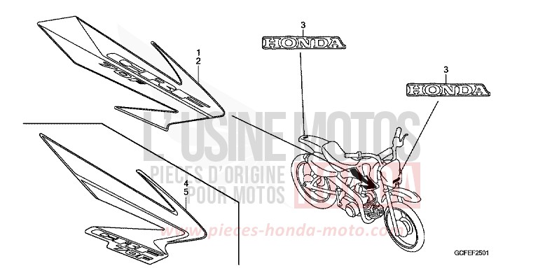 RAYURE/MARQUE (CRF70F6/7) de CRF70F EXTREME RED (R292) 2006