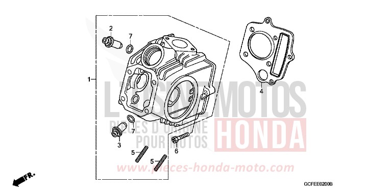 CULASSE de CRF70F EXTREME RED (R292) de 2007
