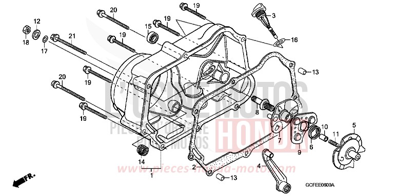 PANNEAU CARTER-MOTEUR D. de CRF70F EXTREME RED (R292) 2007