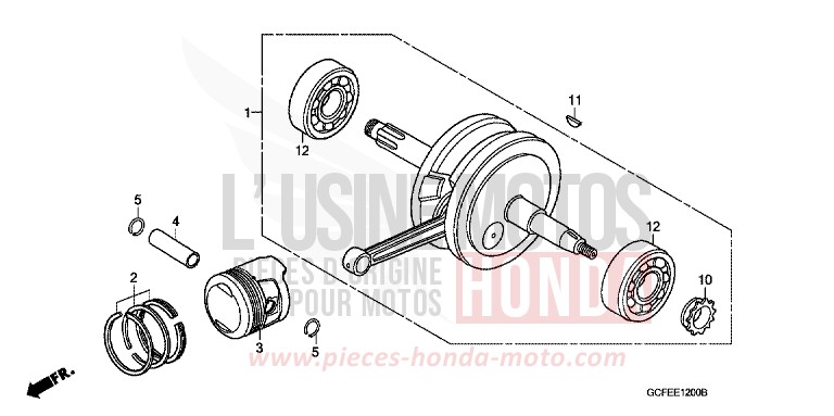 VILEBREQUIN/PISTON de CRF70F EXTREME RED (R292) de 2007