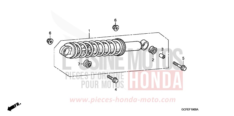 COUSSIN ARRIERE de CRF70F EXTREME RED (R292) de 2007