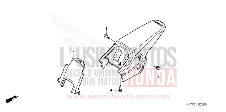 GARDE-BOUE ARRIERE de CRF70F EXTREME RED (R292) de 2007