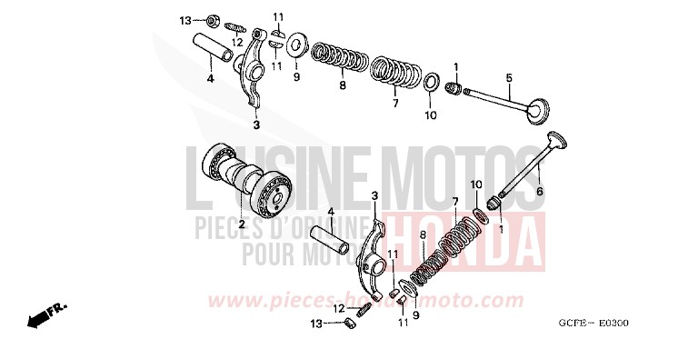 ARBRE A CAMES/SOUPAPE de CRF70F EXTREME RED (R292) 2008