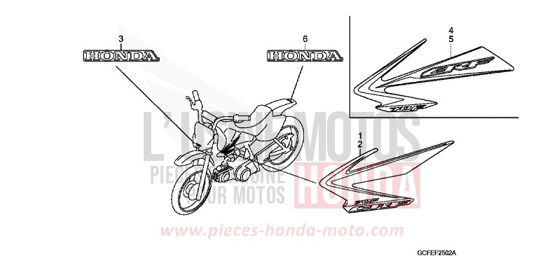 RAYURE/MARQUE (CRF70F8/9/A) de CRF70F EXTREME RED (R292) 2010