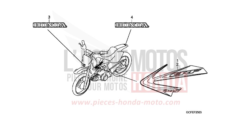 RAYURE/MARQUE (CRF70FB) de CRF70F EXTREME RED (R292) 2011