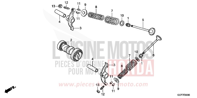 ARBRE A CAMES/SOUPAPE de CRF70F EXTREME RED (R292) 2012