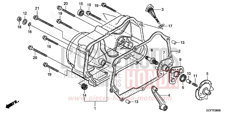 PANNEAU CARTER-MOTEUR D. de CRF70F EXTREME RED (R292) 2012