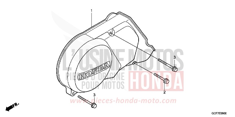 PANNEAU CARTER-MOTEUR G. de CRF70F EXTREME RED (R292) 2012