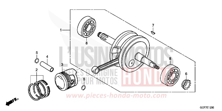 VILEBREQUIN/PISTON de CRF70F EXTREME RED (R292) 2012