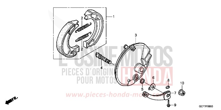 PANNEAU DE FREIN AVANT de CRF70F EXTREME RED (R292) 2012