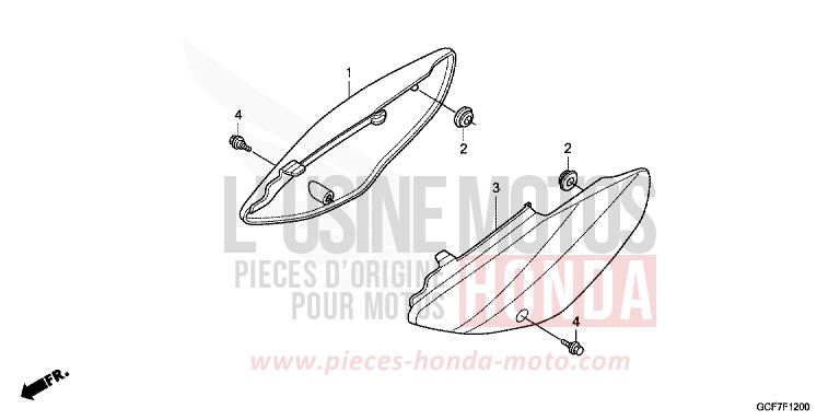 COUVERCLE LATERAL de CRF70F EXTREME RED (R292) 2012