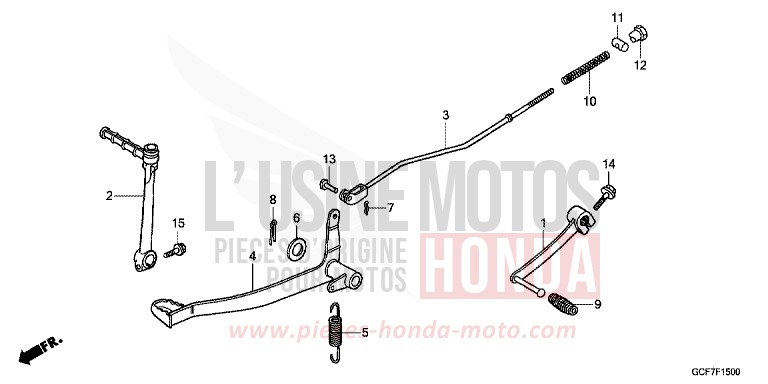 PEDALE de CRF70F EXTREME RED (R292) 2012