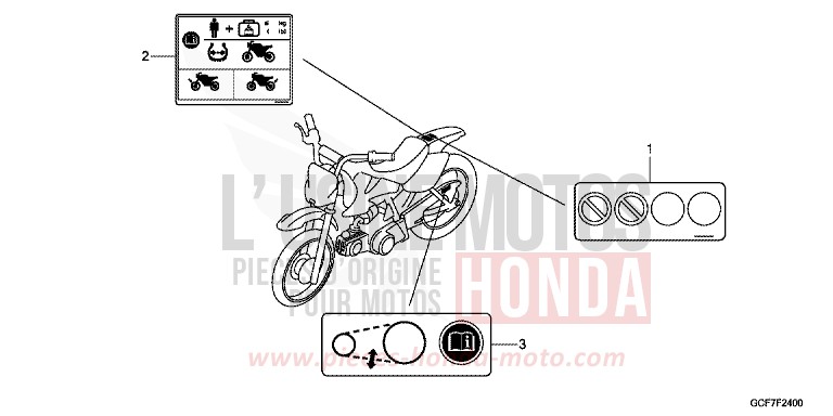 ETIQUETTE DE PRECAUTIONS de CRF70F EXTREME RED (R292) 2012