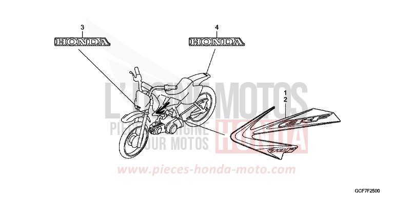RAYURE/MARQUE de CRF70F EXTREME RED (R292) 2012