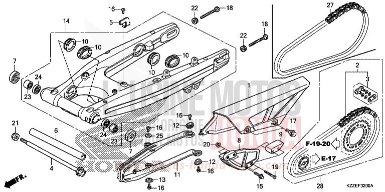 BRAS OSCILLANT de CRF250RA NOIR (NH1) 2017