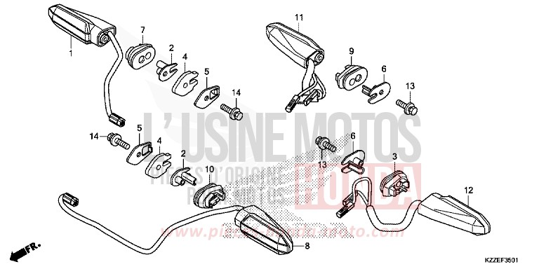 CLIGNOTANT (CRF250RL/RLA) de CRF250RA NOIR (NH1) 2017