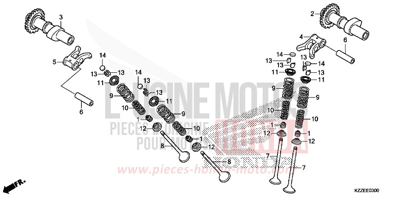 ARBRE A CAMES/SOUPAPE de CRF250RA EXTREME RED (R292) 2017