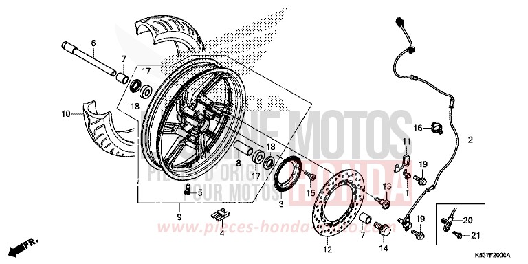 ROUE AVANT de SH300A PEARL NIGHTSTAR BLACK (NHA84) 2016