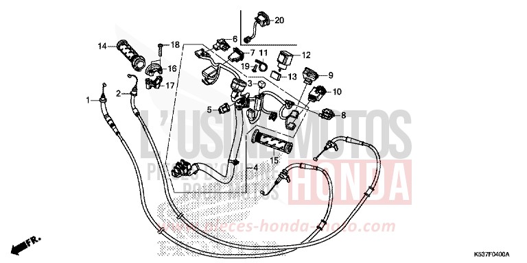 COMMUTATEUR/CABLE de SH300A MAT CYNOS GRAY METALLIC (NH312) 2016
