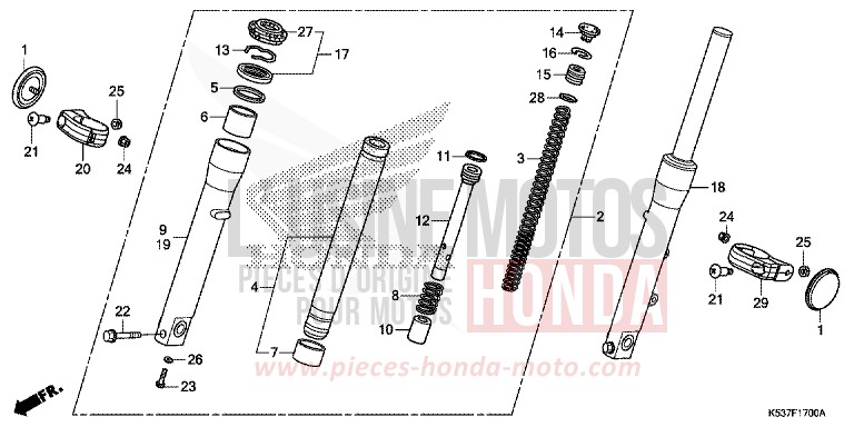 FOURCHETTE AVANT de SH300A PEARL SIENA RED (R320) 2016