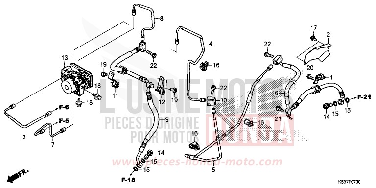 TUYAU DE FREIN/FLEXIBLE DE FREIN/MODULATEUR ABS de SH300A PEARL COOL WHITE (NHA16) de 2017