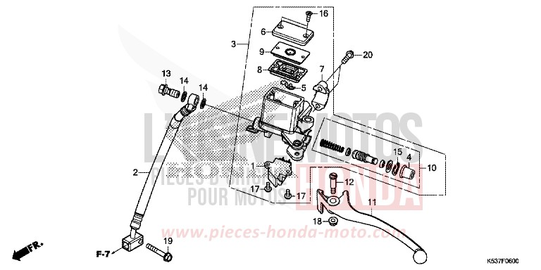 MAÎTRE-CYLINDRE DE FREIN ARRIÈRE de SH300A PEARL NIGHTSTAR BLACK (NHA84) de 2017