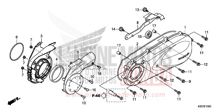 PANNEAU CARTER-MOTEUR G. de SH300A LUCENT SILVER METALLIC (NHB87) de 2017
