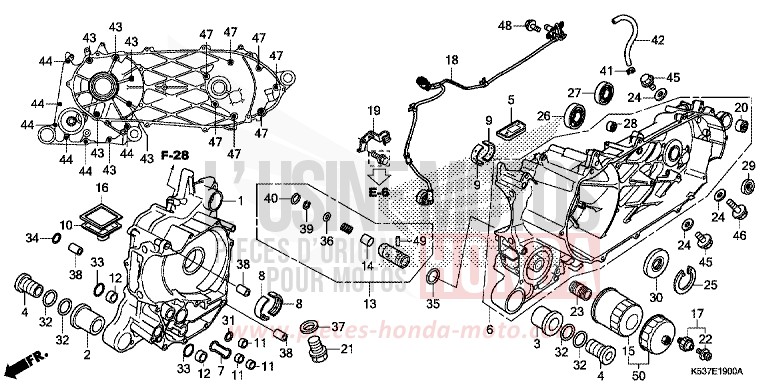 CARTER MOTEUR de SH300A LUCENT SILVER METALLIC (NHB87) 2017