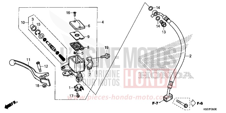 MAITRE-CYLINDRE DE FREIN AVANT CYLINDRE de SH300A LUCENT SILVER METALLIC (NHB87) de 2017