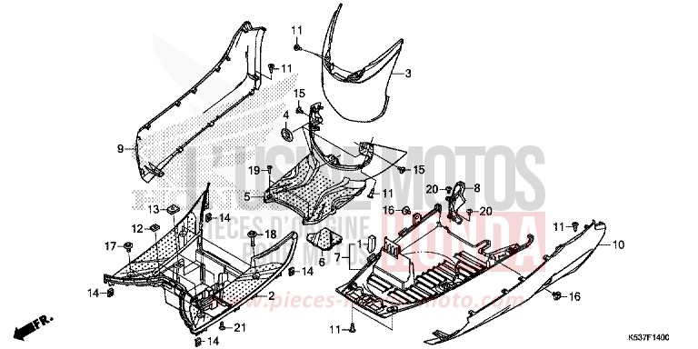 MARCHE DE PLANCHER de SH300A LUCENT SILVER METALLIC (NHB87) de 2017