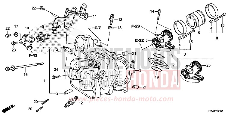 CULASSE de SH300A PEARL SPLENDOR RED (R369) de 2017