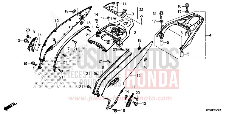 HOUSSE DE CARROSSERIE/PORTE-BAGAGES de SH300A LUCENT SILVER METALLIC (NHB87) de 2017