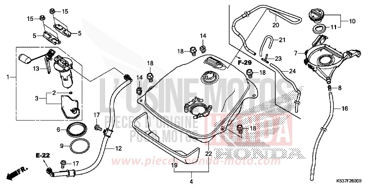 RESERVOIR A CARBURANT de SH300A PEARL COOL WHITE (NHA16) de 2017