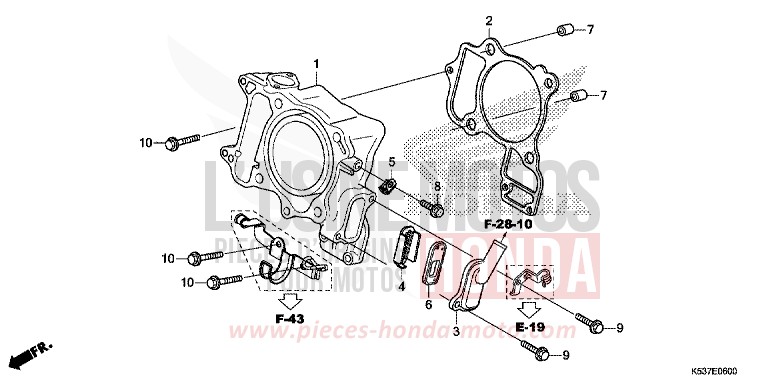 CYLINDRE/ANCHE SOUPAPE de SH300A PEARL NIGHTSTAR BLACK (NHA84) de 2017