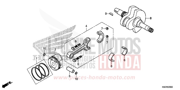 ARBRE VILEBREQUIN/PISTON de SH300A PEARL NIGHTSTAR BLACK (NHA84) de 2017
