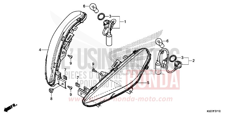 CLIGNOTANT AVANT de SH300A PEARL NIGHTSTAR BLACK (NHA84) de 2017