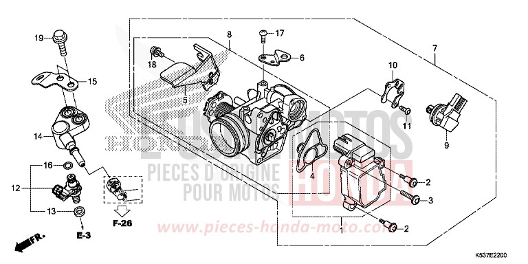 CORPS DE PAPILLON de SH300A PEARL SPLENDOR RED (R369) 2019